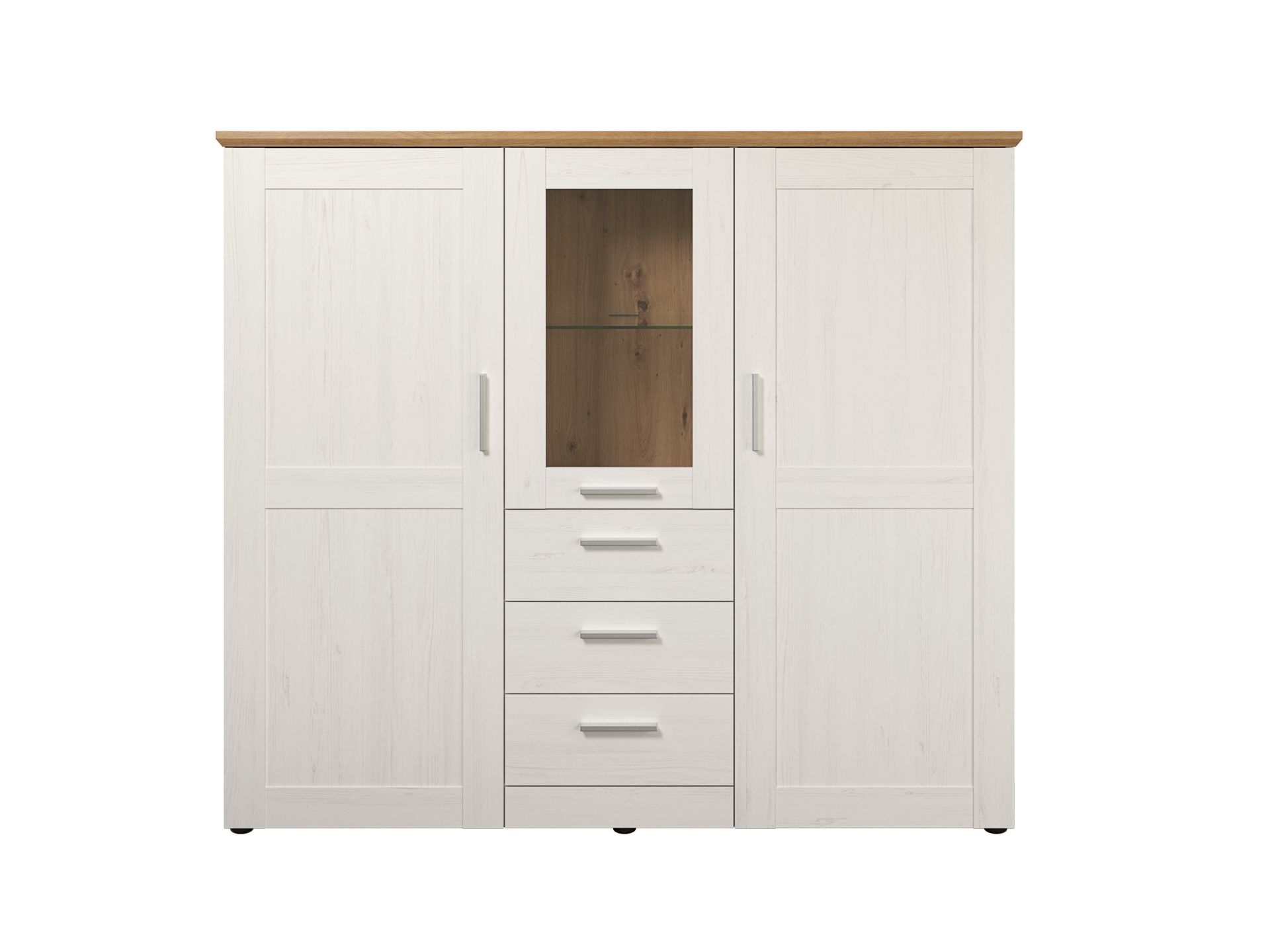 Eiche - trendteam Melamin,Highboard Pine NB,Abs.Ko.Artisan WO:Ko.+Fr.Andersen Shade